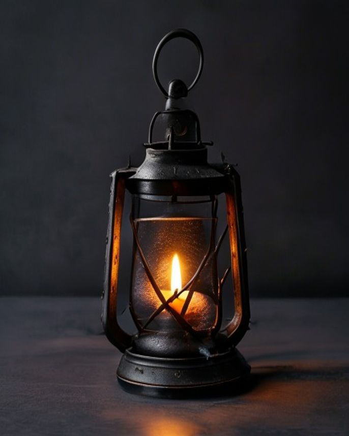 Stone lantern candle stand